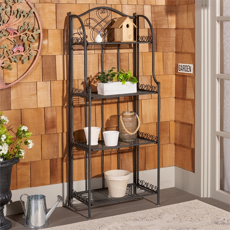 Safavieh Amaris Iron Shelves in Black