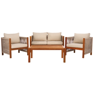 Safavieh Roya Polyester  Living Set in Natural / Taupe