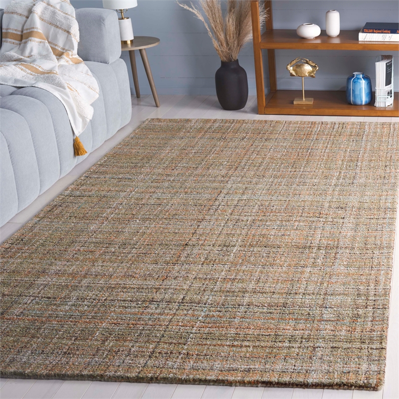 Safavieh Abstract 3' X 5' Polyester Hand Tufted Rug in Brown / Green
