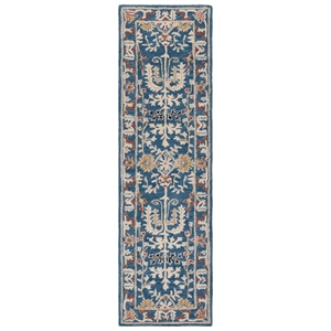 Safavieh Antiquity 2'-3&quot x 20'-0&quot Cotton Hand Tufted Rug in Blue / Beige