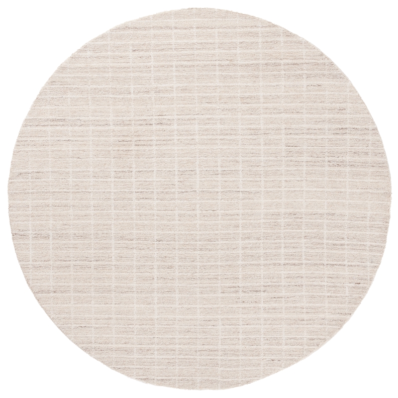 Safavieh Ebony 6' X 6' Round Wool Hand Tufted Rug in Ivory / Beige