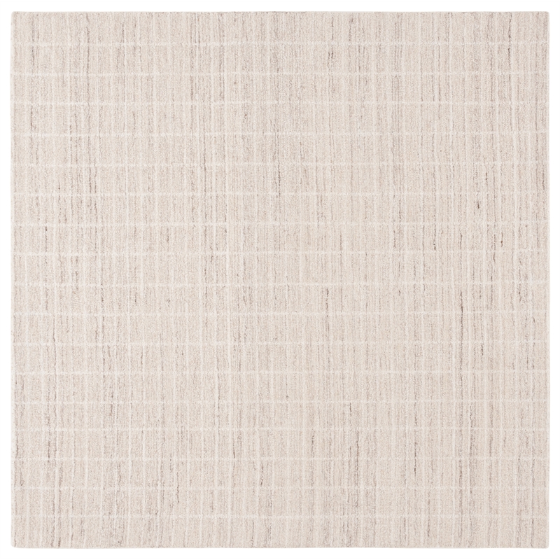 Safavieh Ebony 6' X 6' Square Wool Hand Tufted Rug in Ivory / Beige