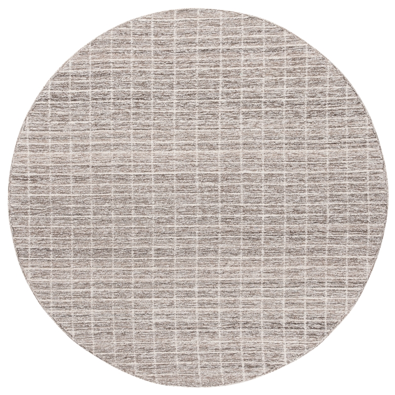 Safavieh Ebony 6' X 6' Round Wool Hand Tufted Rug in Ivory / Gray