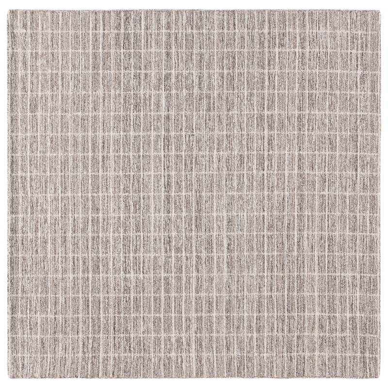 Safavieh Ebony 6' X 6' Square Wool Hand Tufted Rug in Ivory / Gray