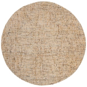 Safavieh Abstract 10'-0&quot x 10'-0&quot Round Wool Hand Tufted Rug in Gold / Blue