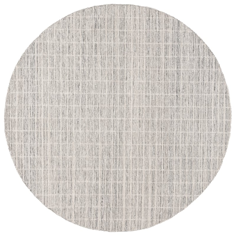 Safavieh Ebony 6' X 6' Round Wool Hand Tufted Rug in Gray / Ivory