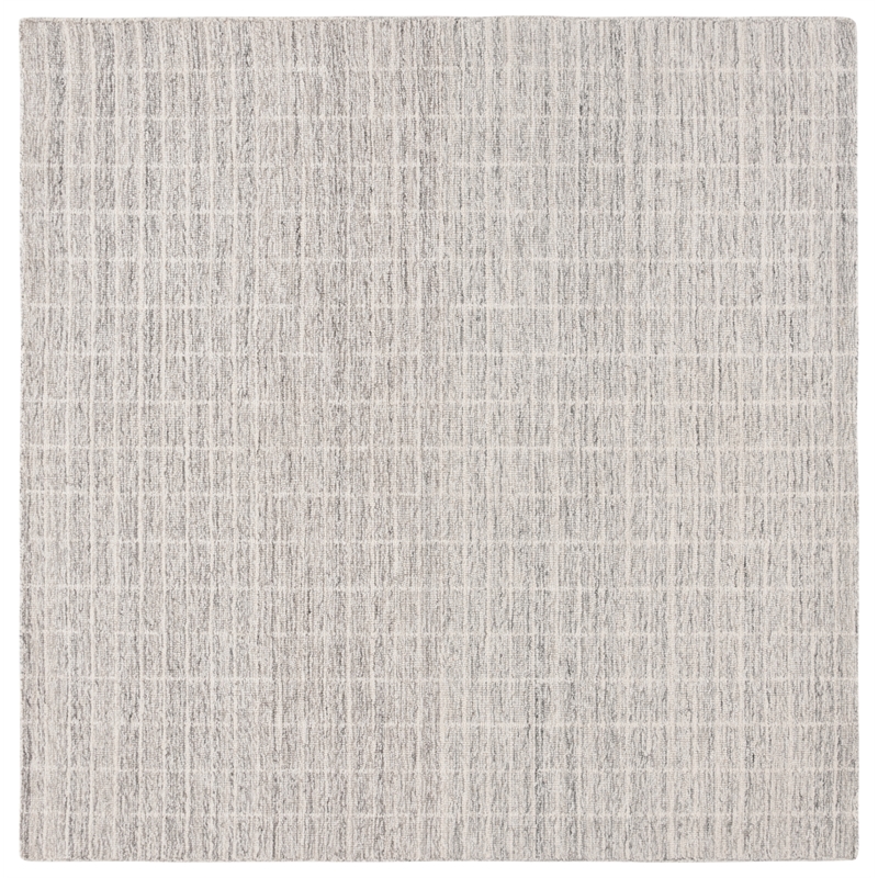 Safavieh Ebony 6' X 6' Square Wool Hand Tufted Rug in Gray / Ivory