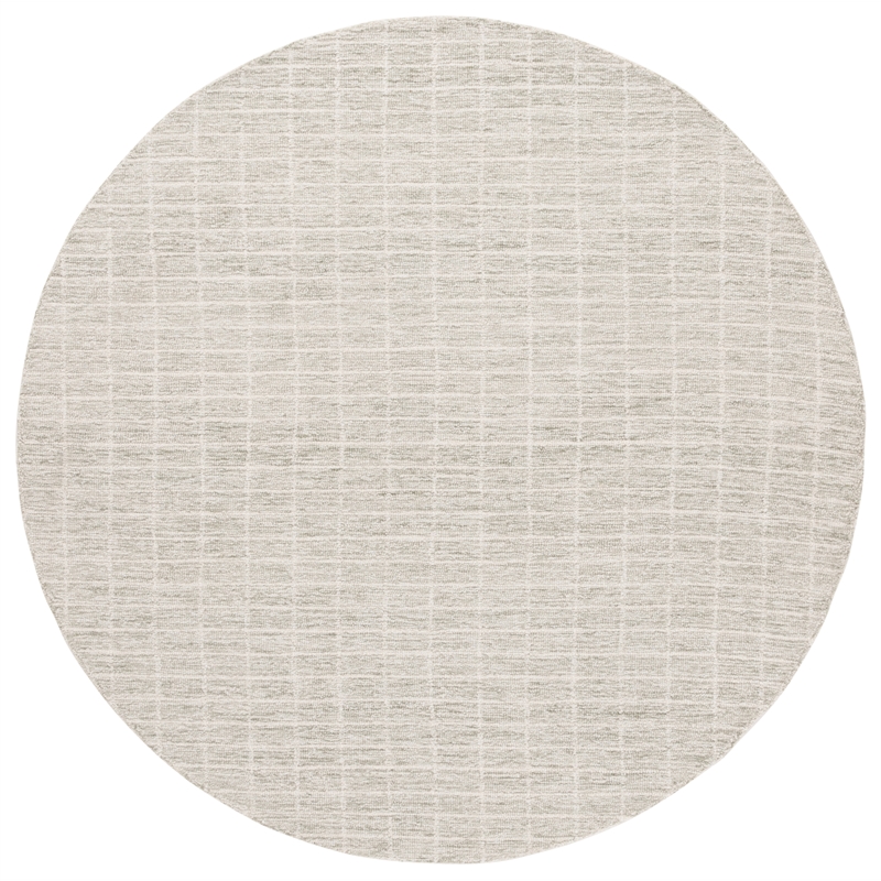 Safavieh Ebony 6' X 6' Round Wool Hand Tufted Rug in Sage / Ivory