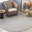 Safavieh Ebony 6' X 6' Round Wool Hand Tufted Rug in Blue / Ivory