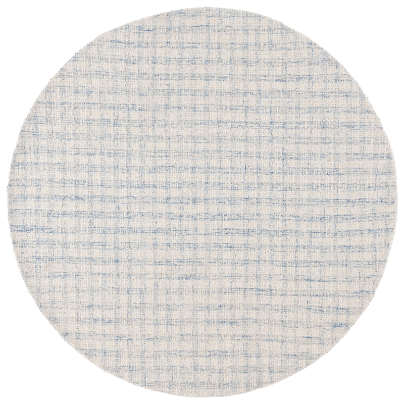 Safavieh Ebony 6' X 6' Round Wool Hand Tufted Rug in Blue / Ivory