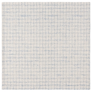 Safavieh Ebony 6' X 6' Square Wool Hand Tufted Rug in Blue / Ivory