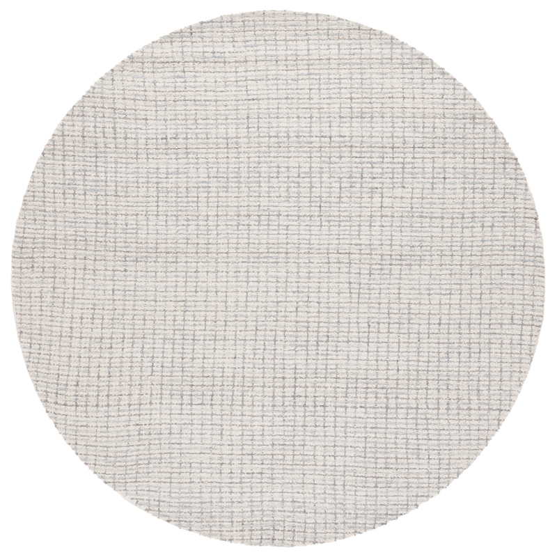 Safavieh Ebony 6' X 6' Round Wool Hand Tufted Rug in Light Blue / Ivory