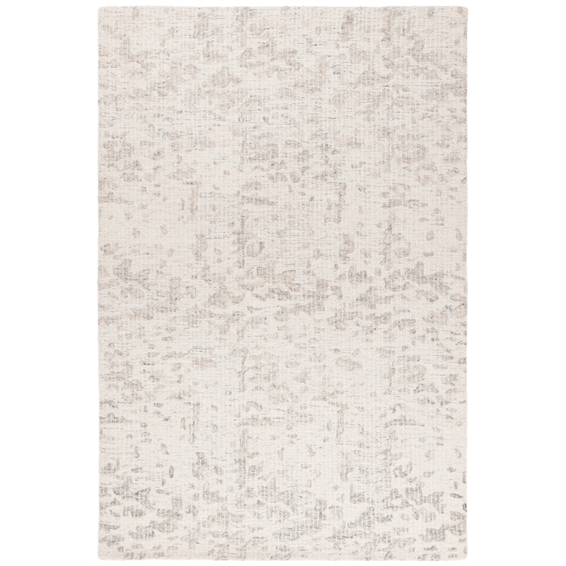 Safavieh Ebony 6' X 6' Square Wool Hand Tufted Rug in Ivory / Gray