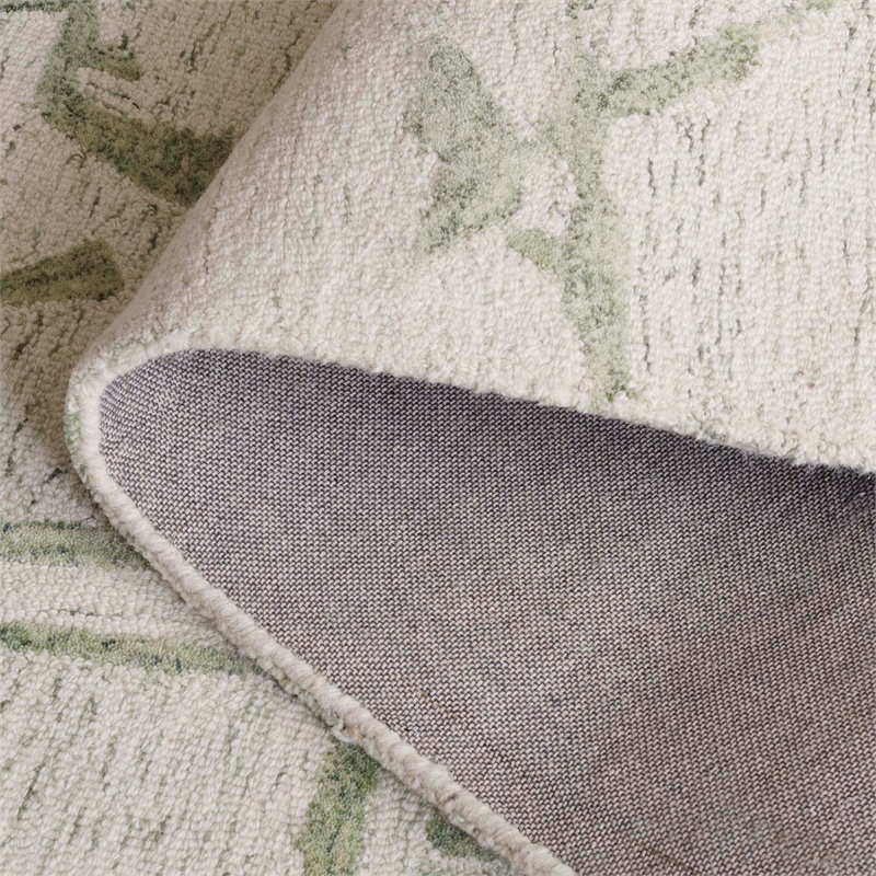 Safavieh Ebony 6' X 6' Round Wool Rug in Ivory / Green
