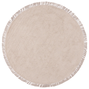 Safavieh Easy Care 3'-0&quot x 3'-0&quot Round Cotton Hand Tufted Rug in Beige