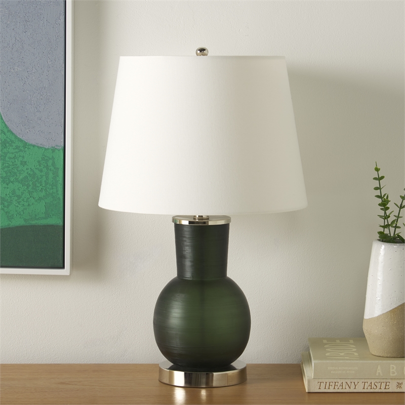 Safavieh Nirav Glass Table Lamp in Green