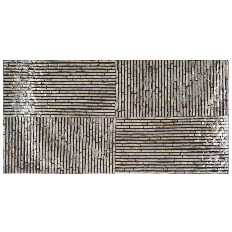 Safavieh Hamza Rectangular Prism Solid Wood Coffee Table in Black/Pearl
