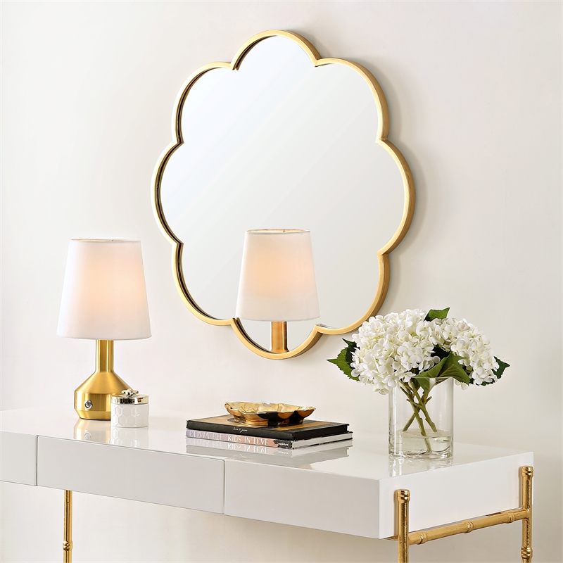 Safavieh Kessli Wood and Iron Mirror in Gold