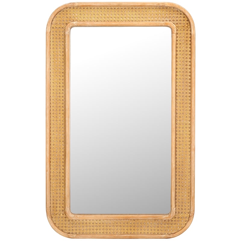Safavieh Alessa Wood and Iron Mirror in Natural