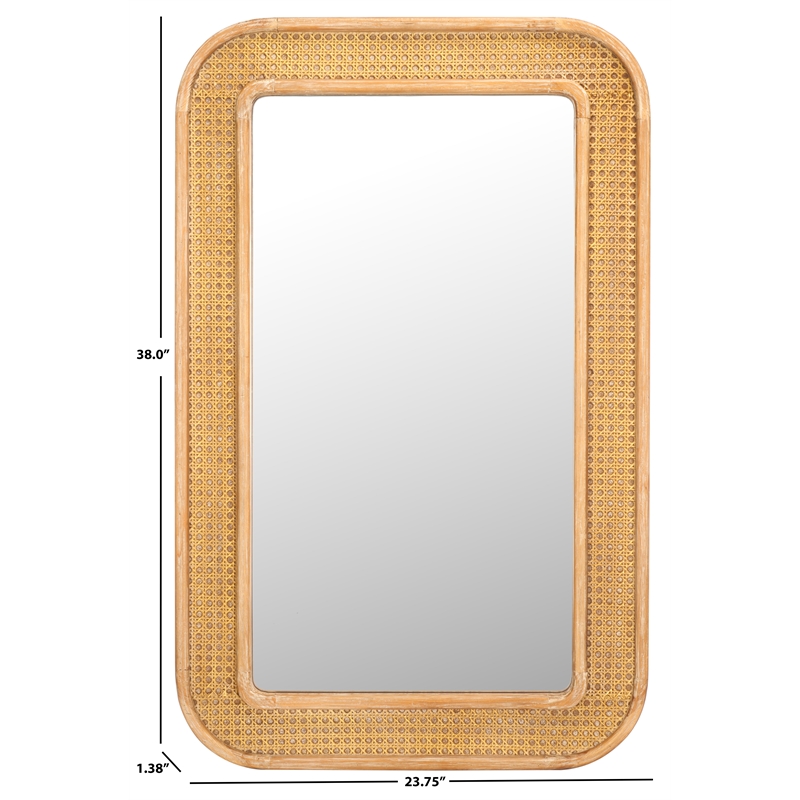 Safavieh Alessa Wood and Iron Mirror in Natural