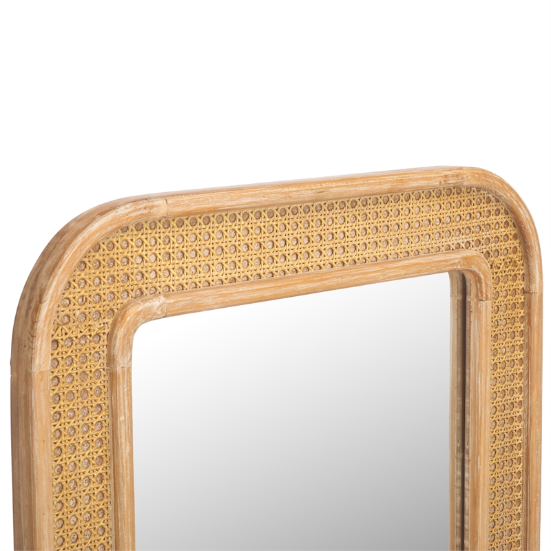 Safavieh Alessa Wood and Iron Mirror in Natural