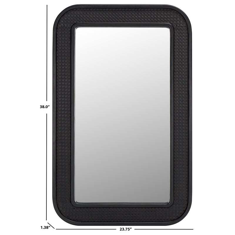 Safavieh Alessa Wood and Iron Mirror in Black