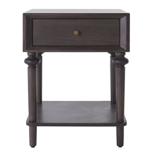 Safavieh Ambrashi Wood End Table in Dark Gray