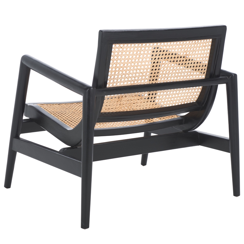 Safavieh Ender Rattan Accent Chair in Black / Natural