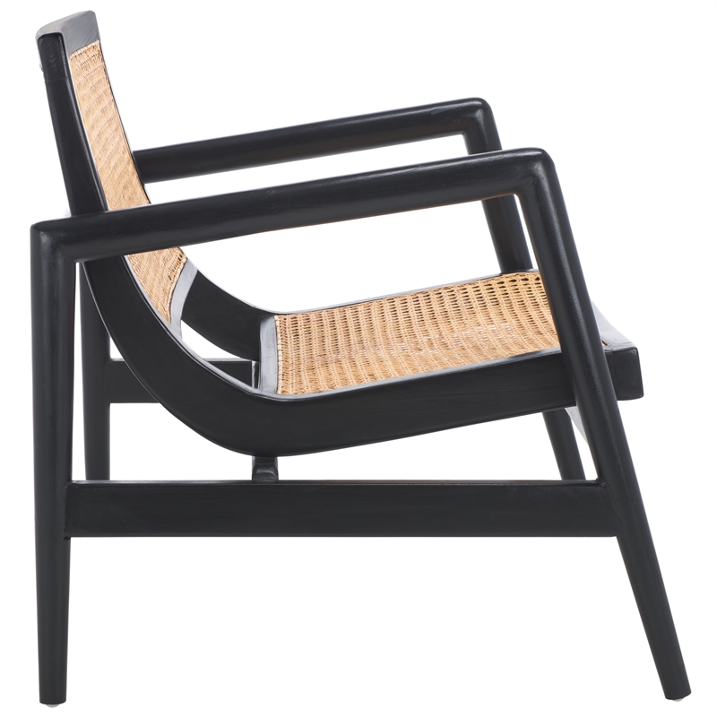 Safavieh Ender Rattan Accent Chair in Black / Natural