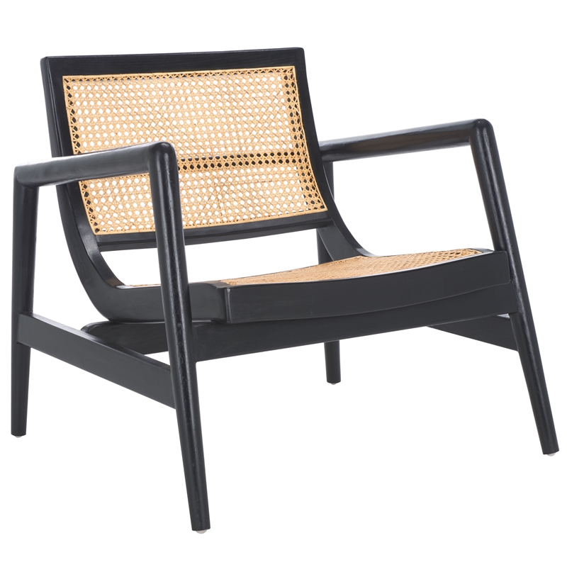 Safavieh Ender Rattan Accent Chair in Black / Natural