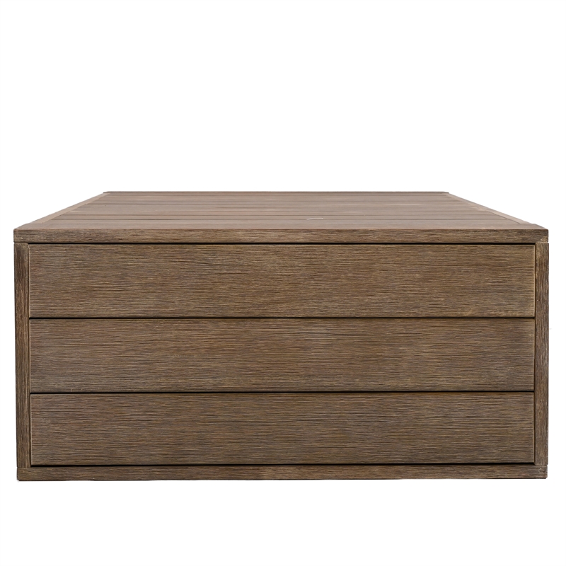 Safavieh Santiago Eucalyptus Wood Patio Coffee Table in Natural