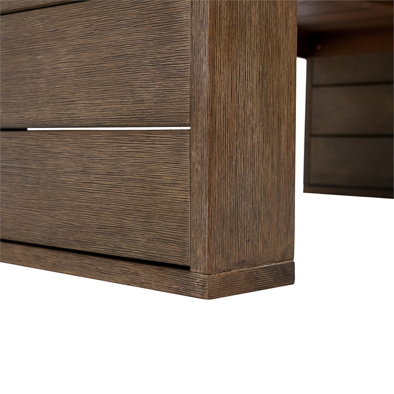 Safavieh Santiago Eucalyptus Wood Patio Coffee Table in Natural