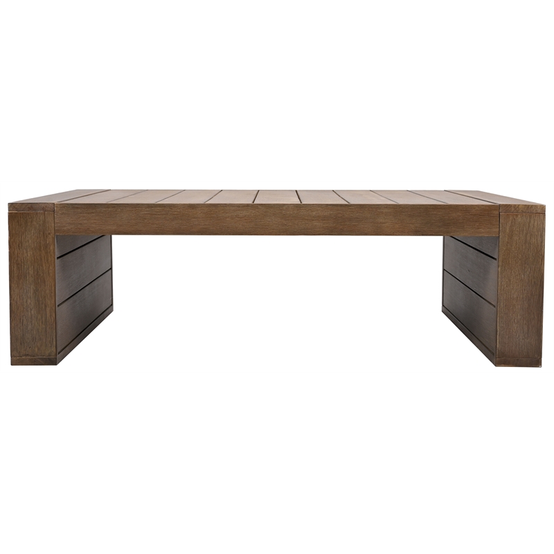 Safavieh Santiago Eucalyptus Wood Patio Coffee Table in Natural