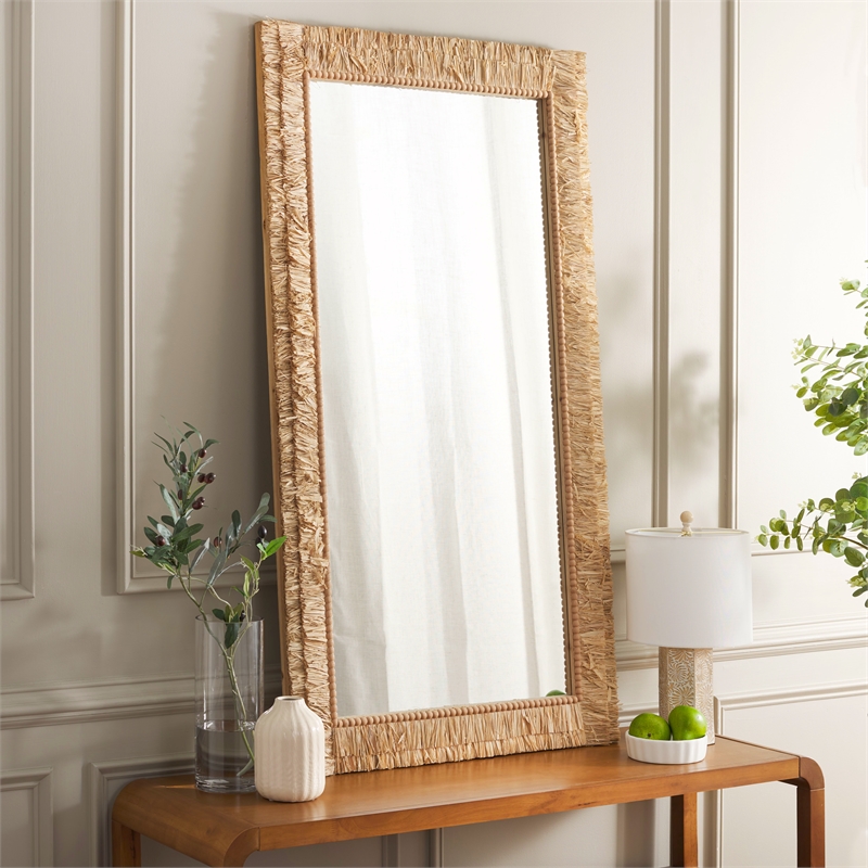 Safavieh Zoelle Wood and Iron Mirror in Natural