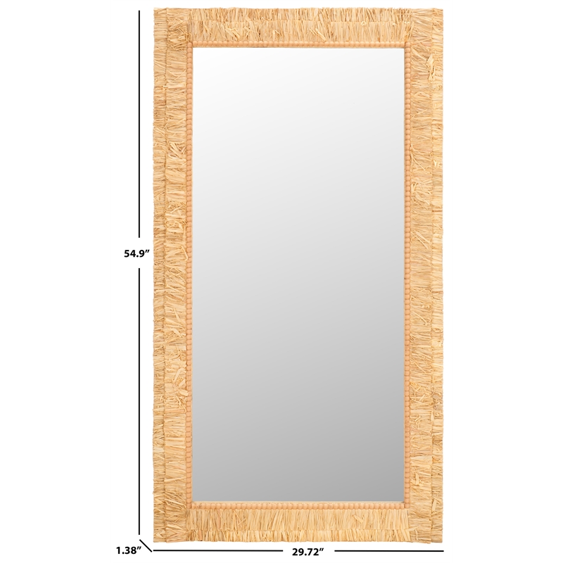 Safavieh Zoelle Wood and Iron Mirror in Natural