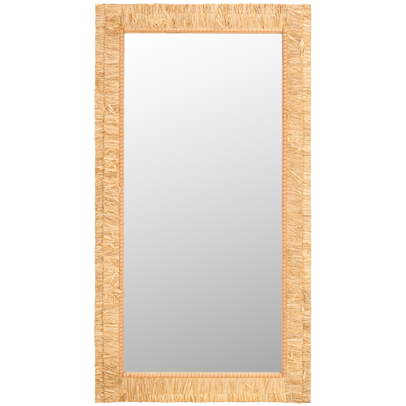 Safavieh Zoelle Wood and Iron Mirror in Natural