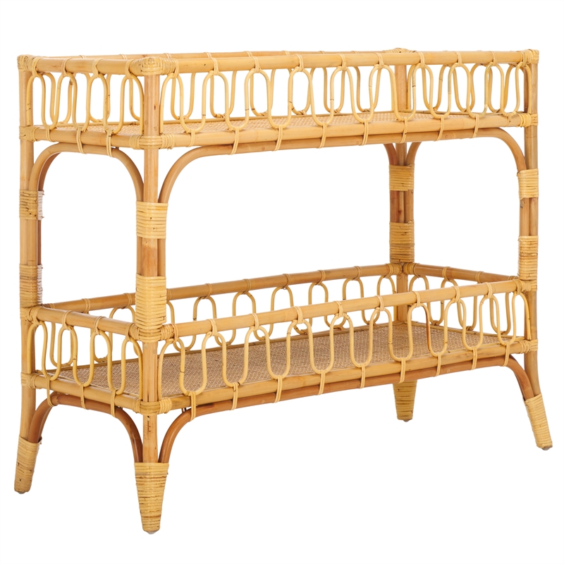 Safavieh Isaiah Rattan 2 Tier Storage Unit in Natural