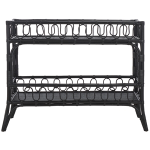 Safavieh Isaiah Rattan 2 Tier Storage Unit in Black