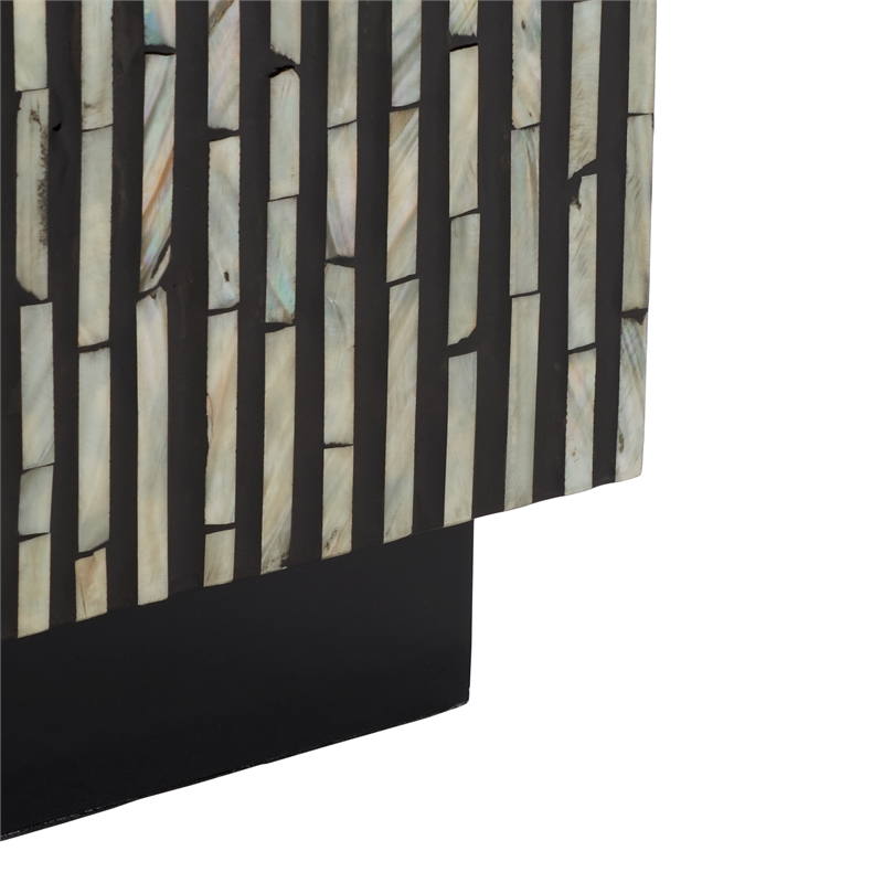 Safavieh Hamza Square Wood Stool in Multi-Color/ Black