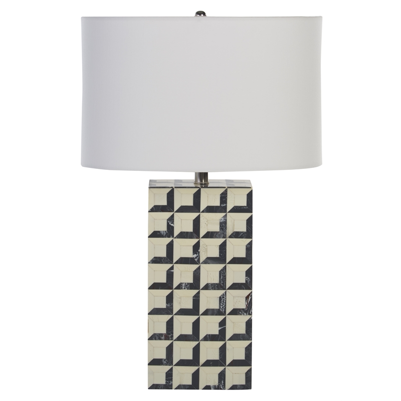 Safavieh Isle Resin Table Lamp in White / Blue
