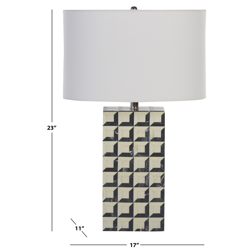 Safavieh Isle Resin Table Lamp in White / Blue