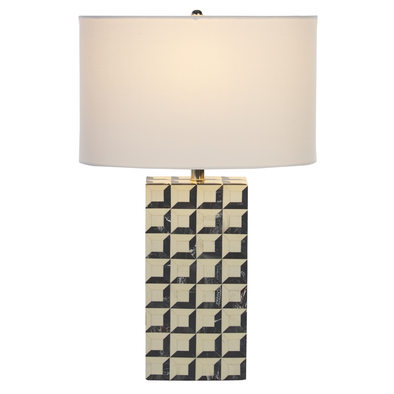 Safavieh Isle Resin Table Lamp in White / Blue