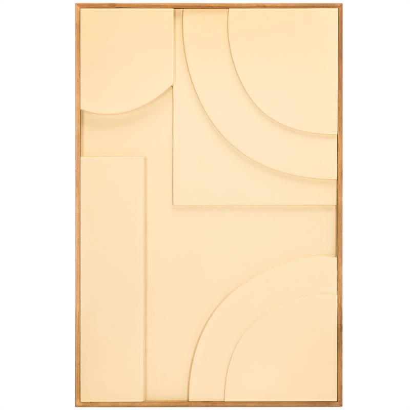 Safavieh Modern Geometry Wood Framed Dimensional Wall Art in Natural / Ivory