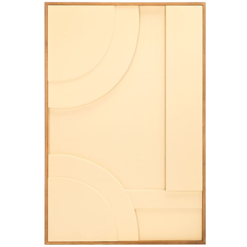 Safavieh Modern Geometry Wood Framed Dimensional Wall Art in Natural / Ivory