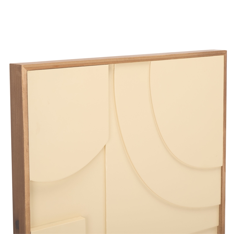 Safavieh Modern Geometry Wood Framed Dimensional Wall Art in Natural / Ivory
