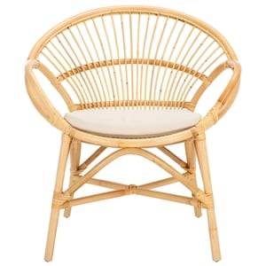 Safavieh Cosette Accent Chair with Cotton Cushion in White / Natural