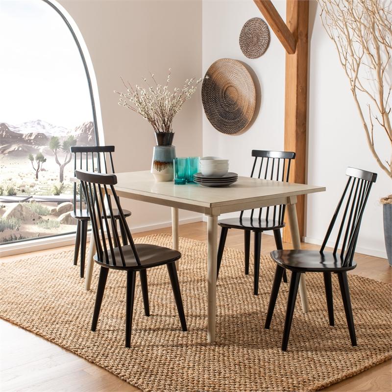 Safavieh Burris Wood Side Chair in Black