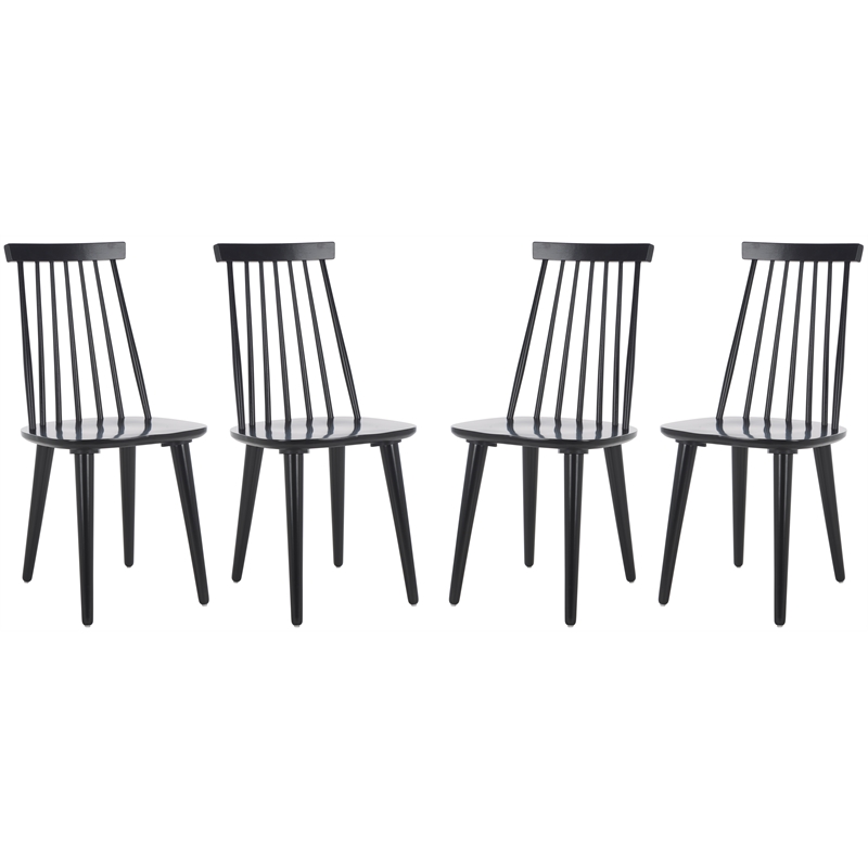 Safavieh Burris Wood Side Chair in Black
