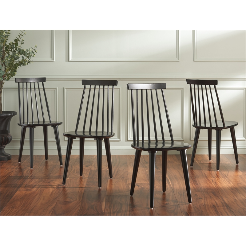 Safavieh Burris Wood Side Chair in Black