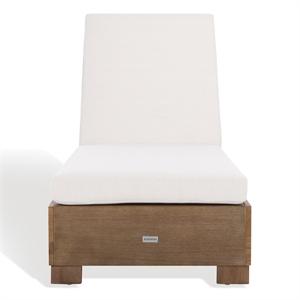 Safavieh Blanquilla Eucalyptus Wood Chaise Lounge in Natural / Beige